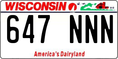 WI license plate 647NNN