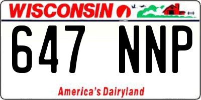 WI license plate 647NNP