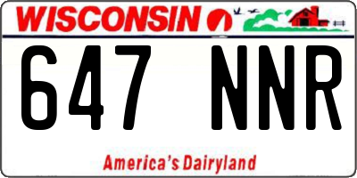 WI license plate 647NNR