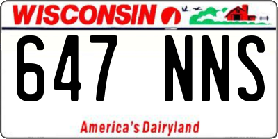 WI license plate 647NNS