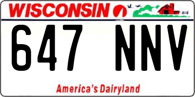 WI license plate 647NNV