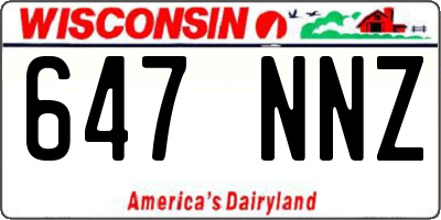 WI license plate 647NNZ