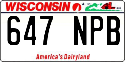 WI license plate 647NPB
