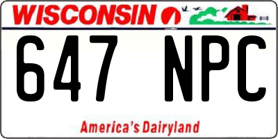 WI license plate 647NPC