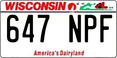 WI license plate 647NPF