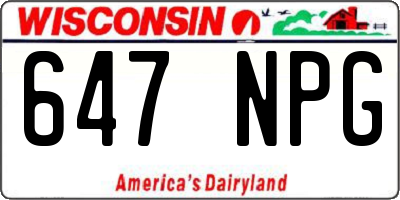 WI license plate 647NPG