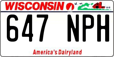 WI license plate 647NPH