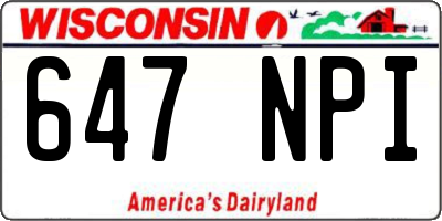 WI license plate 647NPI