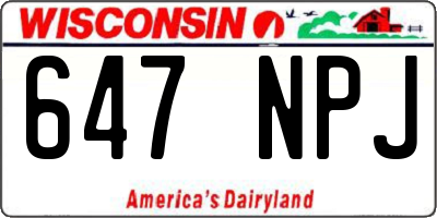 WI license plate 647NPJ