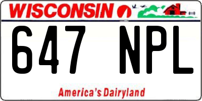 WI license plate 647NPL