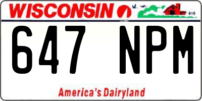 WI license plate 647NPM