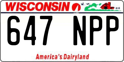 WI license plate 647NPP