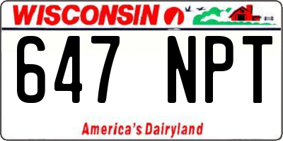 WI license plate 647NPT