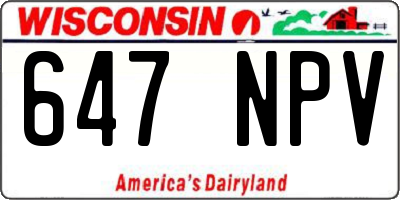 WI license plate 647NPV