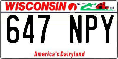 WI license plate 647NPY