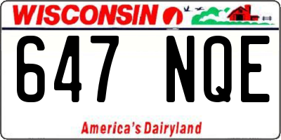 WI license plate 647NQE