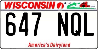 WI license plate 647NQL