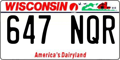 WI license plate 647NQR