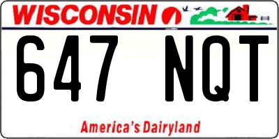 WI license plate 647NQT