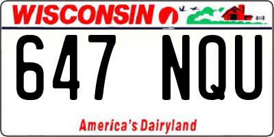WI license plate 647NQU