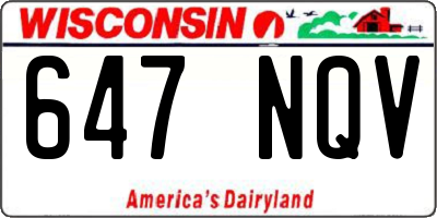 WI license plate 647NQV