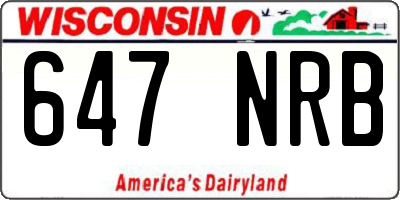 WI license plate 647NRB