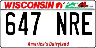 WI license plate 647NRE