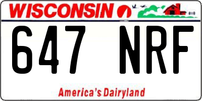 WI license plate 647NRF