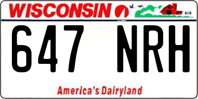 WI license plate 647NRH