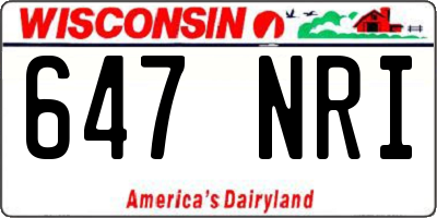 WI license plate 647NRI
