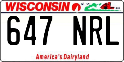 WI license plate 647NRL