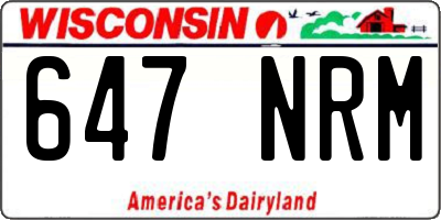 WI license plate 647NRM