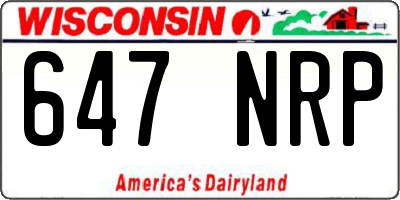 WI license plate 647NRP