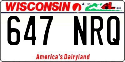 WI license plate 647NRQ