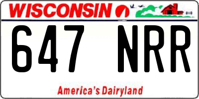 WI license plate 647NRR