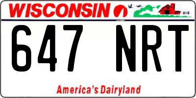 WI license plate 647NRT