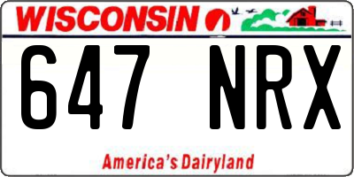 WI license plate 647NRX