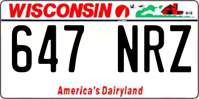 WI license plate 647NRZ