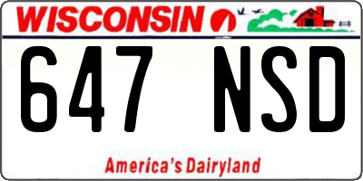 WI license plate 647NSD