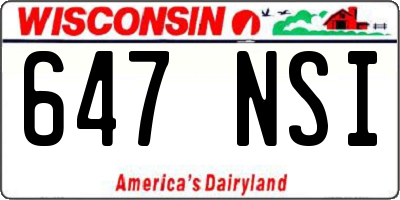 WI license plate 647NSI