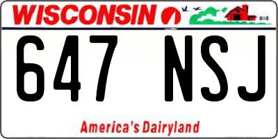 WI license plate 647NSJ