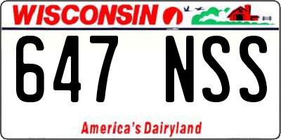 WI license plate 647NSS