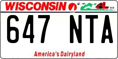 WI license plate 647NTA