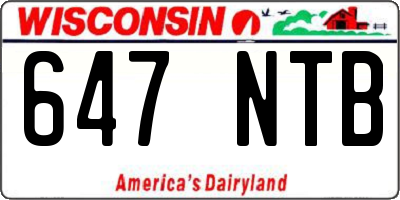 WI license plate 647NTB