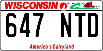 WI license plate 647NTD