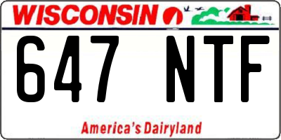 WI license plate 647NTF