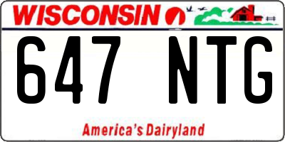WI license plate 647NTG