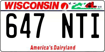 WI license plate 647NTI