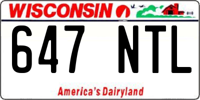 WI license plate 647NTL