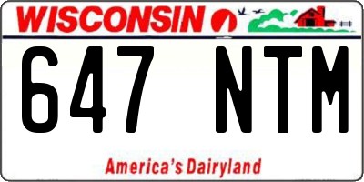 WI license plate 647NTM